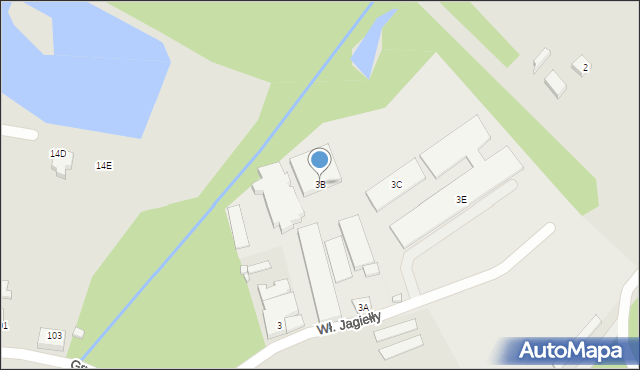 Dębno, Króla Władysława Jagiełły, 3B, mapa Dębno