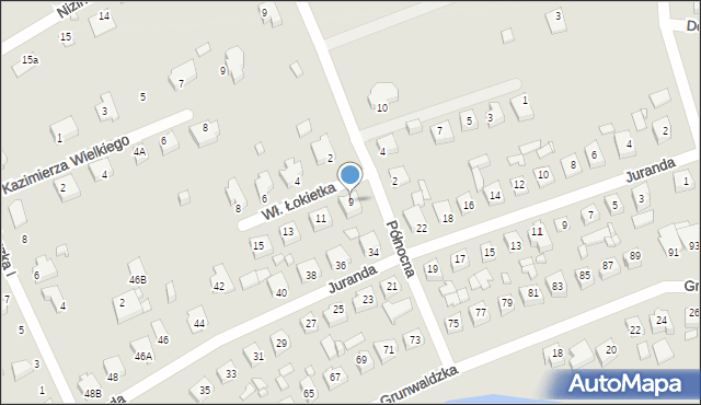 Dębno, Króla Władysława Łokietka, 9, mapa Dębno