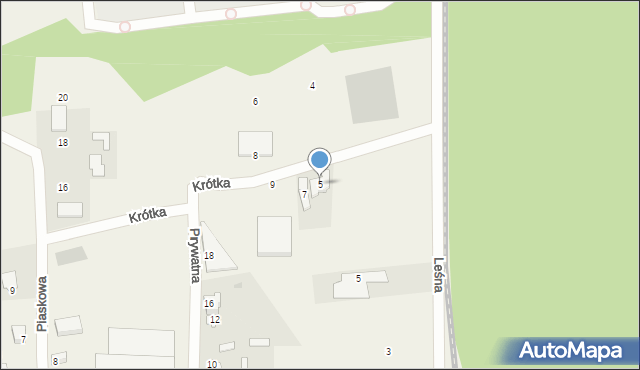 Dębogórze-Wybudowanie, Krótka, 5, mapa Dębogórze-Wybudowanie