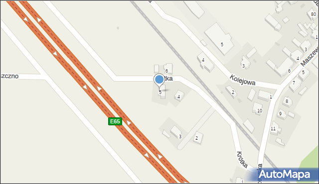 Deszczno, Krótka, 5, mapa Deszczno