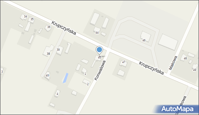 Deszczno, Krupczyńska, 45, mapa Deszczno