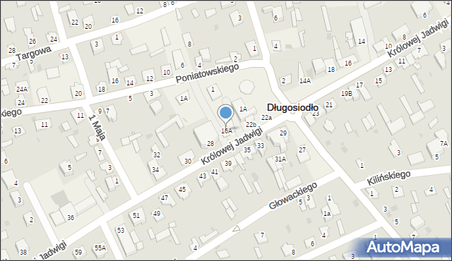 Długosiodło, Królowej Jadwigi, 16A, mapa Długosiodło