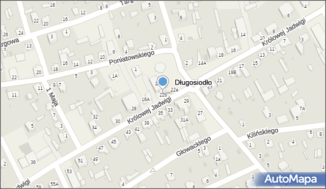 Długosiodło, Królowej Jadwigi, 22b, mapa Długosiodło
