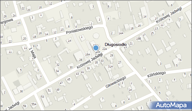 Długosiodło, Królowej Jadwigi, 35a, mapa Długosiodło
