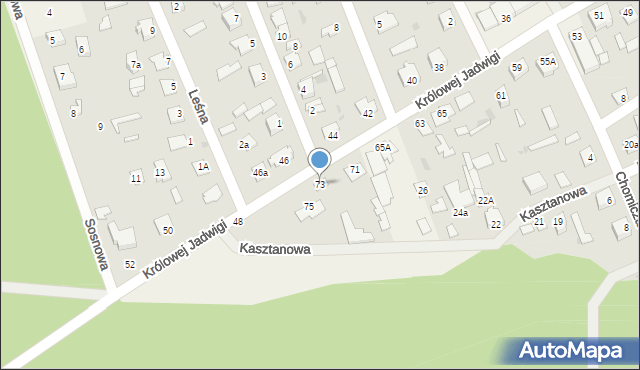 Długosiodło, Królowej Jadwigi, 73, mapa Długosiodło