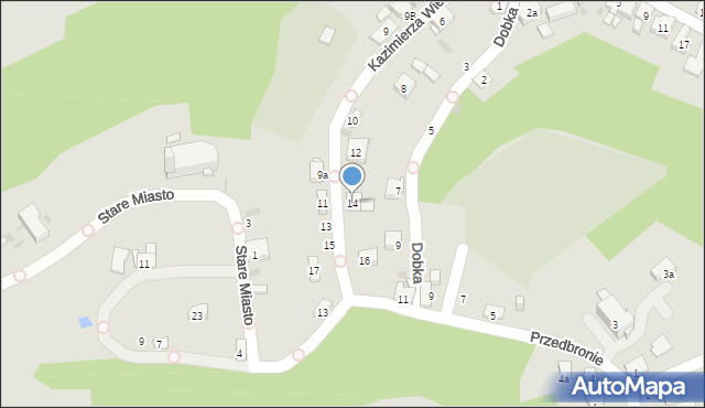 Dobczyce, Króla Kazimierza Wielkiego, 14, mapa Dobczyce