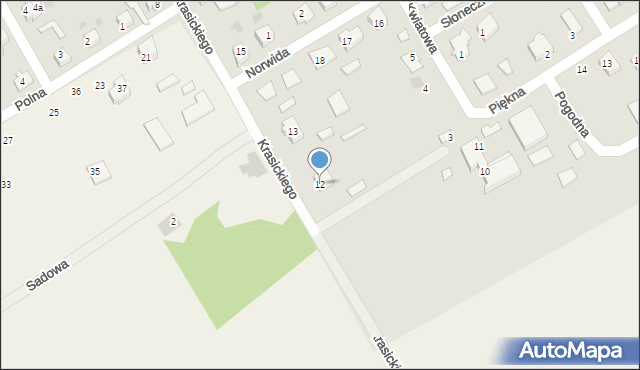 Dobiegniew, Krasickiego, 12, mapa Dobiegniew