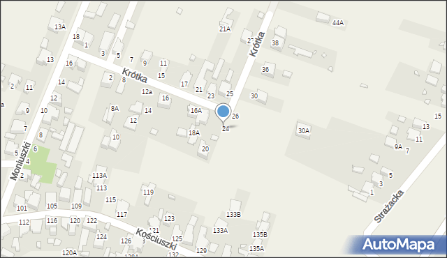 Dobieszowice, Krótka, 24, mapa Dobieszowice