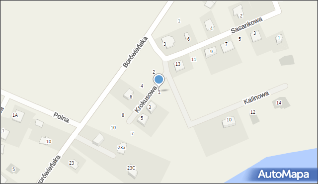 Dobrcz, Krokusowa, 1, mapa Dobrcz