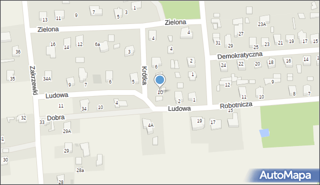 Dobroń, Krótka, 10, mapa Dobroń
