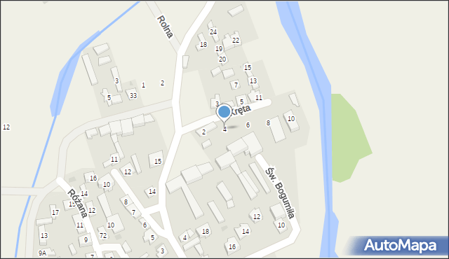 Dobrów, Kręta, 4, mapa Dobrów