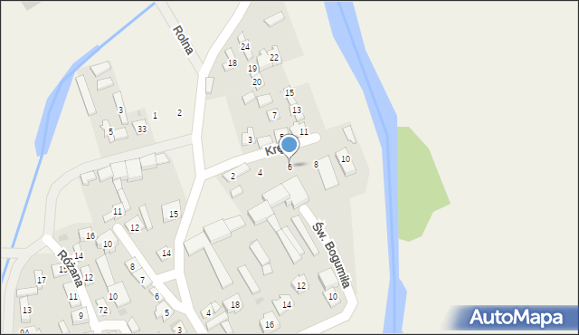 Dobrów, Kręta, 6, mapa Dobrów