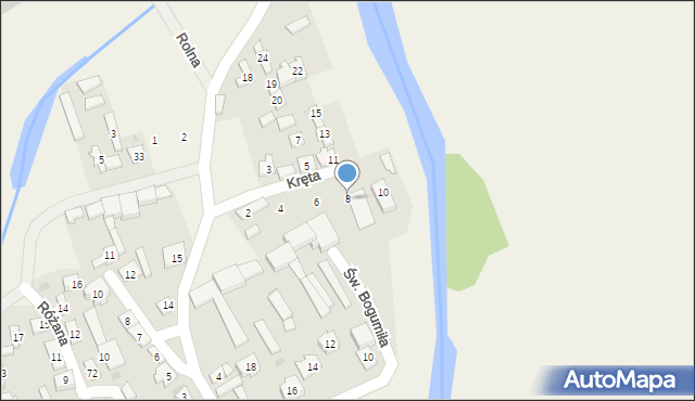 Dobrów, Kręta, 8, mapa Dobrów