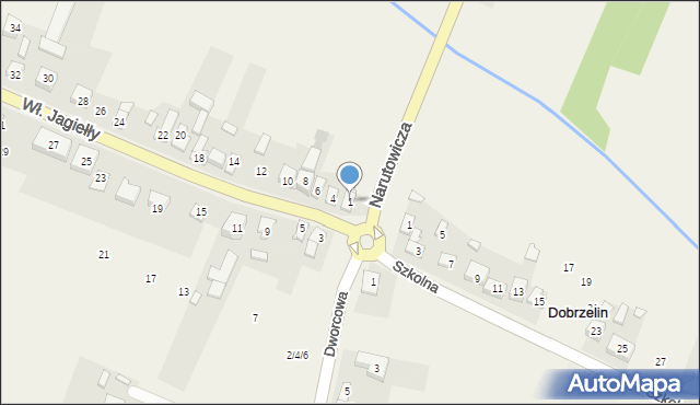 Dobrzelin, Króla Władysława Jagiełły, 1, mapa Dobrzelin