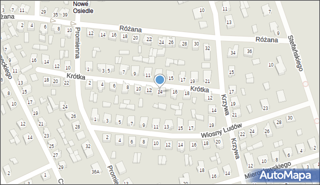 Dobrzyca, Krótka, 14, mapa Dobrzyca