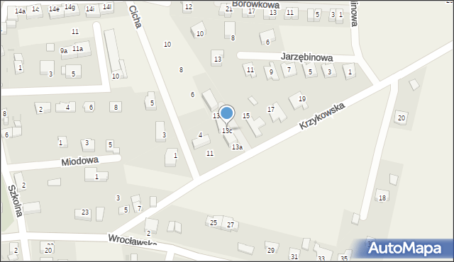 Dobrzykowice, Krzykowska, 13c, mapa Dobrzykowice