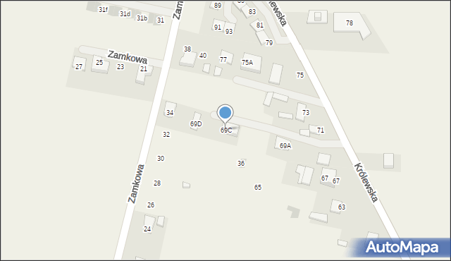 Dobrzyniewo Fabryczne, Królewska, 69C, mapa Dobrzyniewo Fabryczne