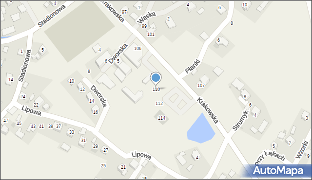 Dojazdów, Krakowska, 110, mapa Dojazdów