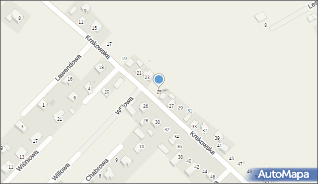 Dojazdów, Krakowska, 25, mapa Dojazdów