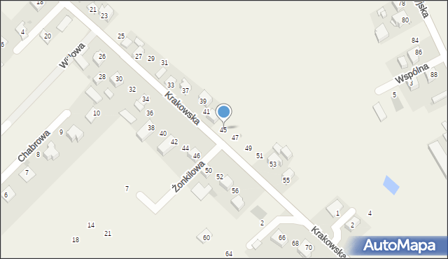 Dojazdów, Krakowska, 45, mapa Dojazdów