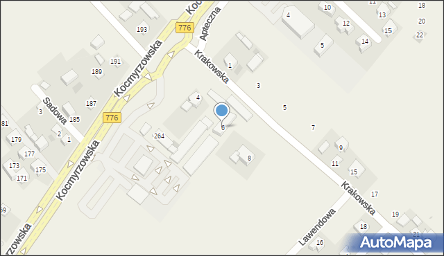 Dojazdów, Krakowska, 6, mapa Dojazdów