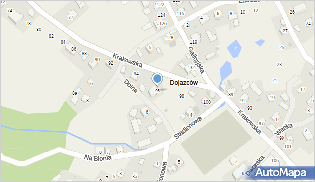 Dojazdów, Krakowska, 96, mapa Dojazdów
