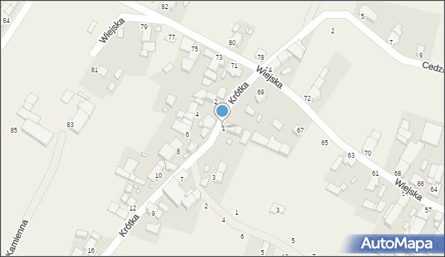 Dolna, Krótka, 1, mapa Dolna