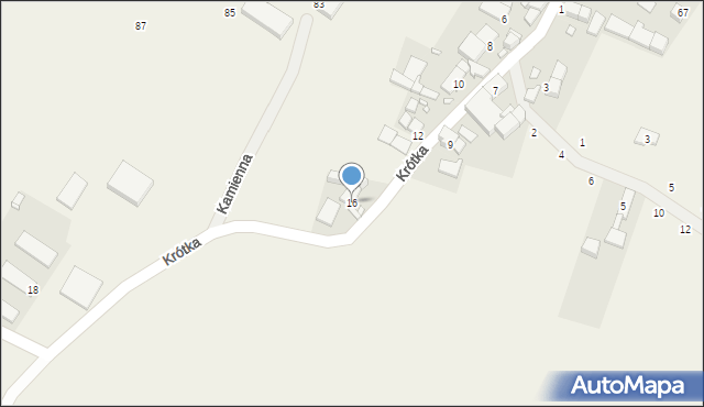 Dolna, Krótka, 16, mapa Dolna