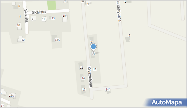 Dominów, Kryształowa, 11, mapa Dominów