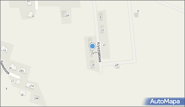 Dominów, Kryształowa, 14, mapa Dominów