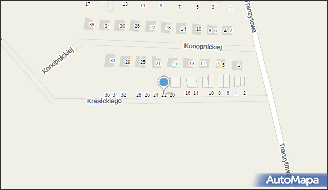 Dopiewiec, Krasickiego Ignacego, 22, mapa Dopiewiec