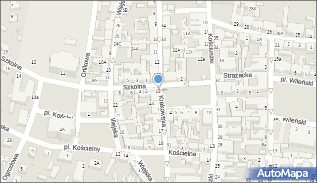 Drezdenko, Krakowska, 13, mapa Drezdenko