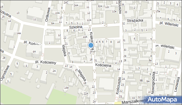 Drezdenko, Krakowska, 17, mapa Drezdenko