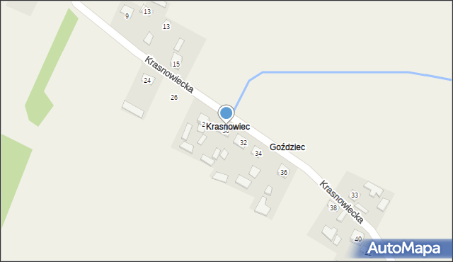 Drochów Górny, Krasnowiecka, 30, mapa Drochów Górny