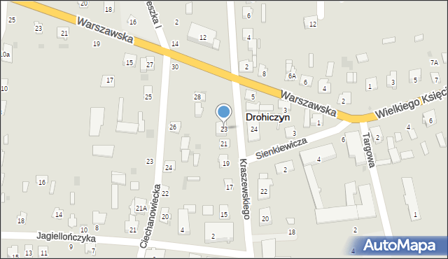 Drohiczyn, Kraszewskiego Józefa Ignacego, 23, mapa Drohiczyn