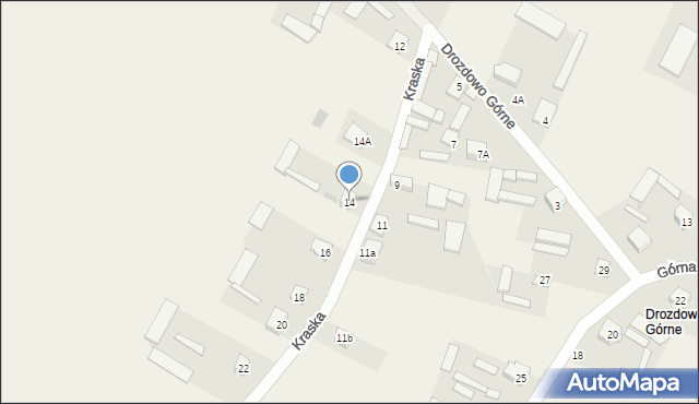 Drozdowo, Kraska, 14, mapa Drozdowo