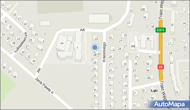 Dukla, Krasickiego Ignacego, bp., 18, mapa Dukla