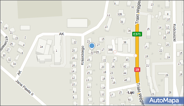 Dukla, Krasickiego Ignacego, bp., 21, mapa Dukla