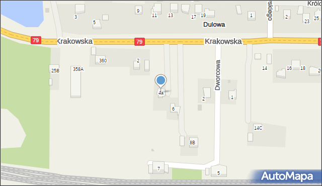 Dulowa, Krakowska, 4a, mapa Dulowa