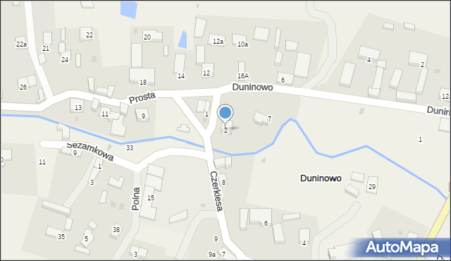 Duninowo, Krótka, 2, mapa Duninowo