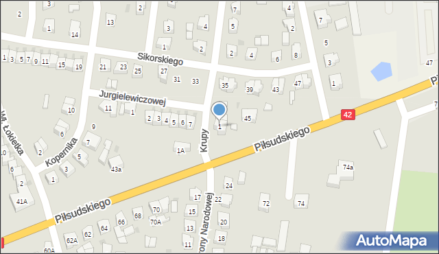 Działoszyn, Krupy, 1, mapa Działoszyn