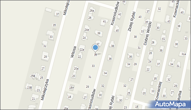 Dziekanów Polski, Krasnoludków, 35, mapa Dziekanów Polski