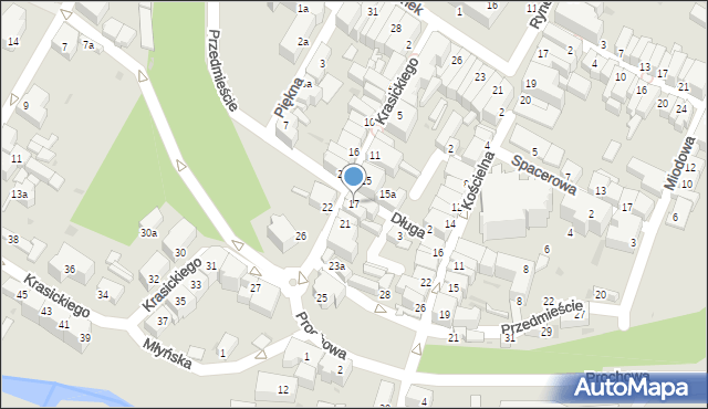 Dzierżoniów, Krasickiego Ignacego, bp., 17, mapa Dzierżoniów