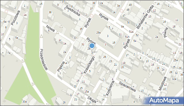 Dzierżoniów, Krasickiego Ignacego, bp., 2, mapa Dzierżoniów