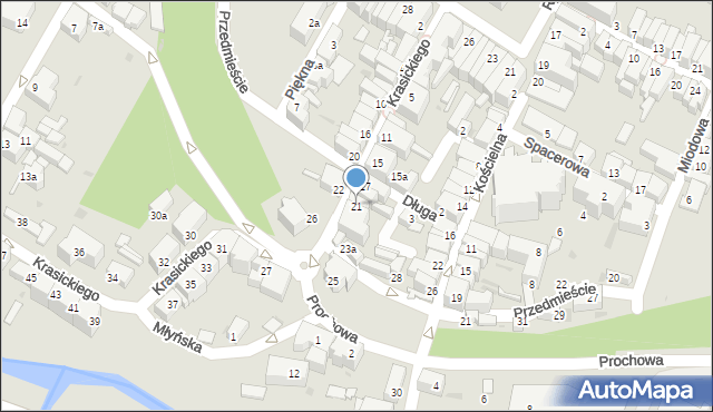 Dzierżoniów, Krasickiego Ignacego, bp., 21, mapa Dzierżoniów