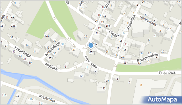 Dzierżoniów, Krasickiego Ignacego, bp., 25, mapa Dzierżoniów