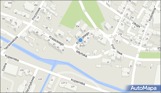 Dzierżoniów, Krasickiego Ignacego, bp., 37, mapa Dzierżoniów