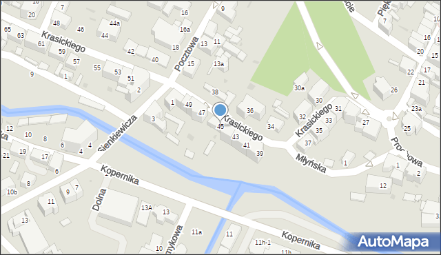 Dzierżoniów, Krasickiego Ignacego, bp., 45, mapa Dzierżoniów