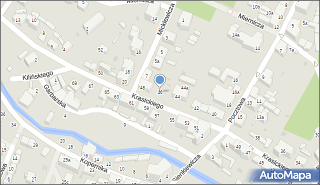 Dzierżoniów, Krasickiego Ignacego, bp., 46, mapa Dzierżoniów