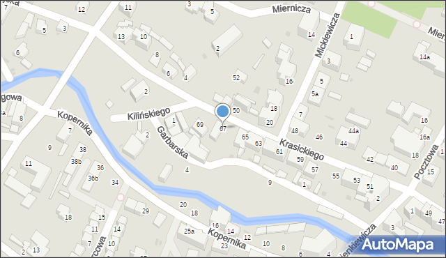 Dzierżoniów, Krasickiego Ignacego, bp., 67, mapa Dzierżoniów